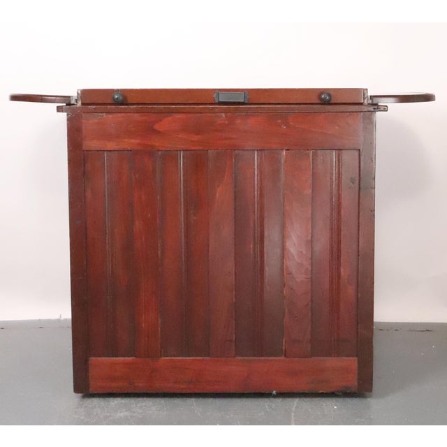 Antique Roll Top Watchmaker's Workbench on Casters For Sale - Image 11 of 15