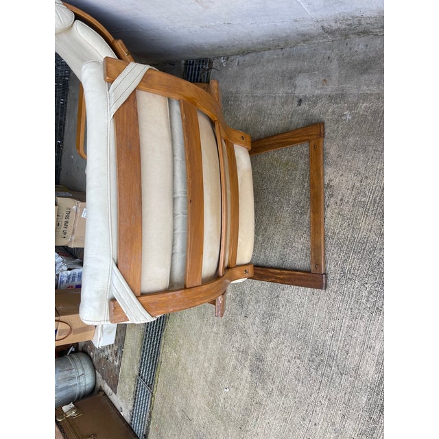 Vintage Wooden Leather Poang Armchairs from Ikea, 1990s, Set of 2 For Sale - Image 6 of 9