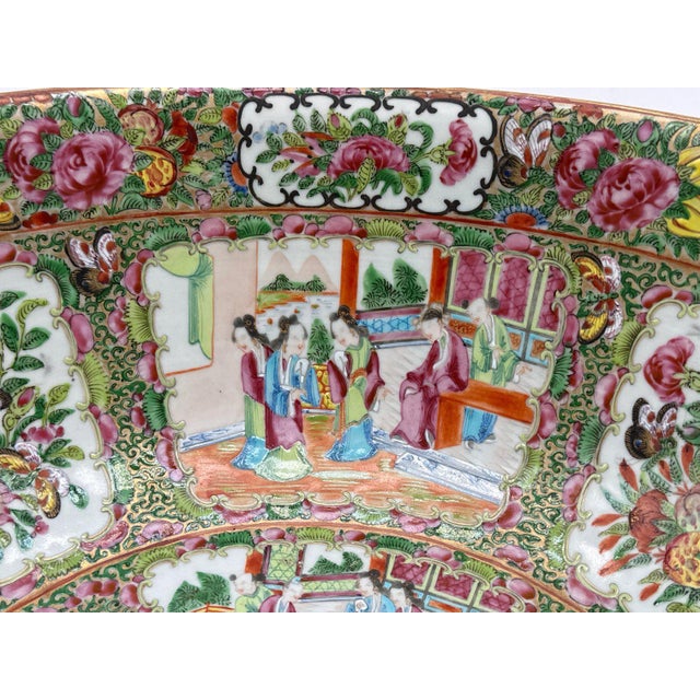 Chinese Export Porcelain Rose Medallion Large Punch Bowl For Sale In Philadelphia - Image 6 of 11