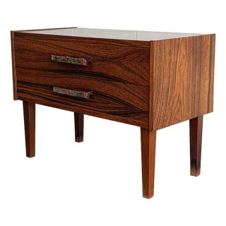 Rosewood Small Dresser Wooden Nightstand Compact Dresser Mid-Century Modern 1960s For Sale