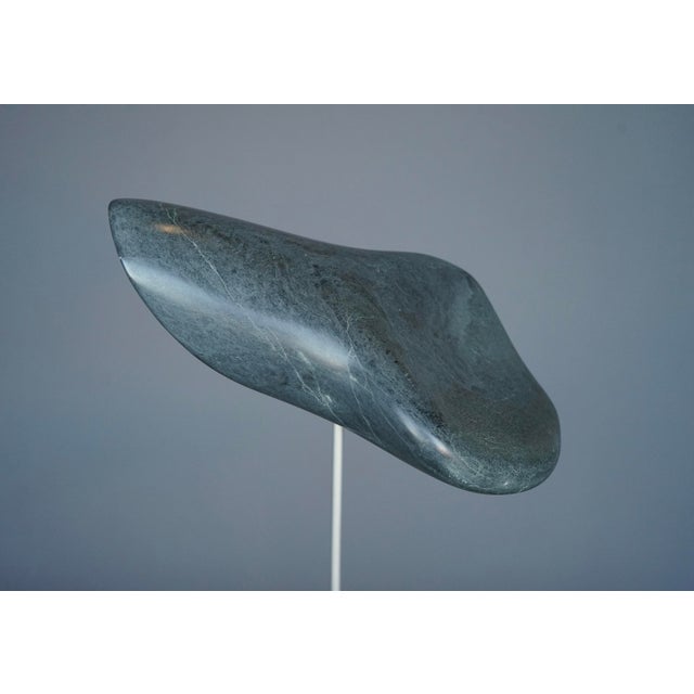 Abstract Organic Sculpture in Polished Grey Stone, 1980s For Sale - Image 14 of 15