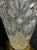 Beautifully crystal cut glass table lamp standing at 34” tall at finial. -Ginger jar shape -Ornate metal detail -Very good...