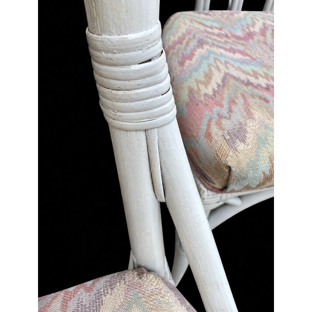 Mid 20th Century Vintage Henry Link for Lexington Rattan & Wicker Cathedral Dining Chairs - Set of 6 For Sale - Image 5 of 9
