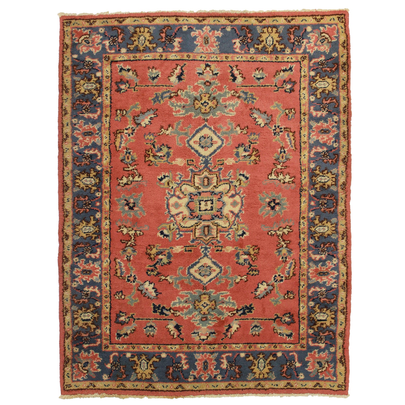 Hand Knotted Wool Turkish Oushak Rug 5′6″ × 7′3″ Chairish