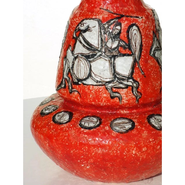 Mid-Century Modern Mid-Century Italian Red Ceramic Vase from Titano San Marino, 1950s For Sale - Image 3 of 9