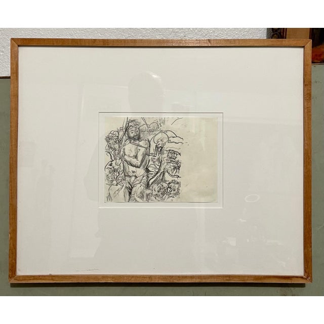 Erwin Pfrang, German Neo Expressionist Color Pencil Drawing Erwin Pfrang, 1987 For Sale In Miami - Image 6 of 7