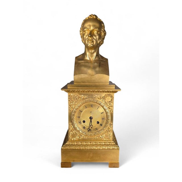 French Empire Gilded Bronze Mantel Clock, 1800s For Sale - Image 12 of 15