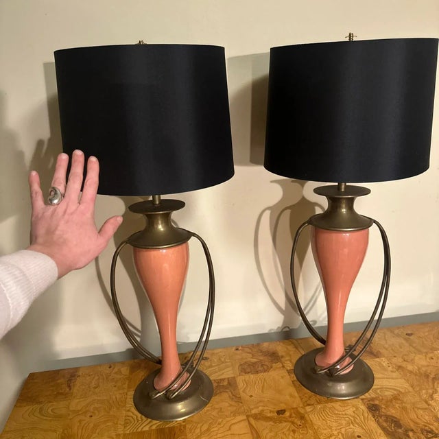 1970s Chapman Art Deco Vine Form Table Lamp Pair For Sale In New York - Image 6 of 7