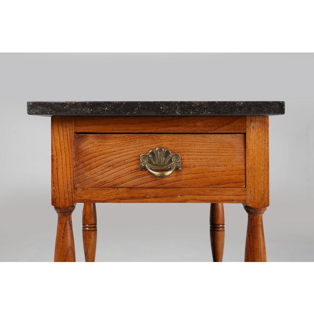 Mid-Century Modern Art Deco French Night Stand with Blue Stone Top, 1920s For Sale - Image 3 of 12