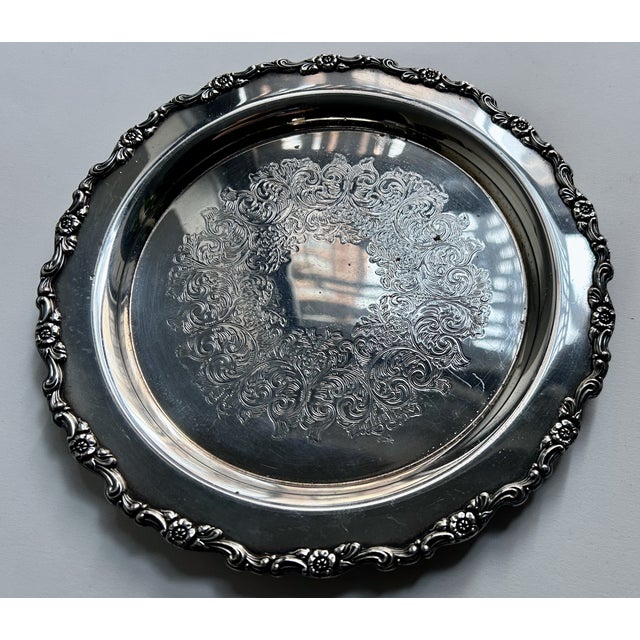 Mid 20th Century Vintage Wm. A. Rogers for Oneida "Royal Provincial" Silver Plate Tray For Sale - Image 5 of 13