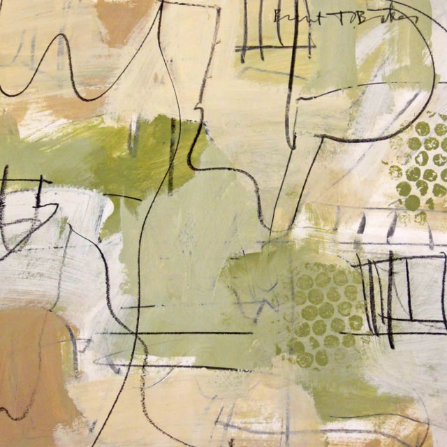 "Only Dreaming 2" Original Abstract Painting on Paper, Unframed For Sale