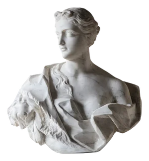 Large Bust of Omphale with Hercules' Lion Skin, Amsterdam, 1740s, Marble