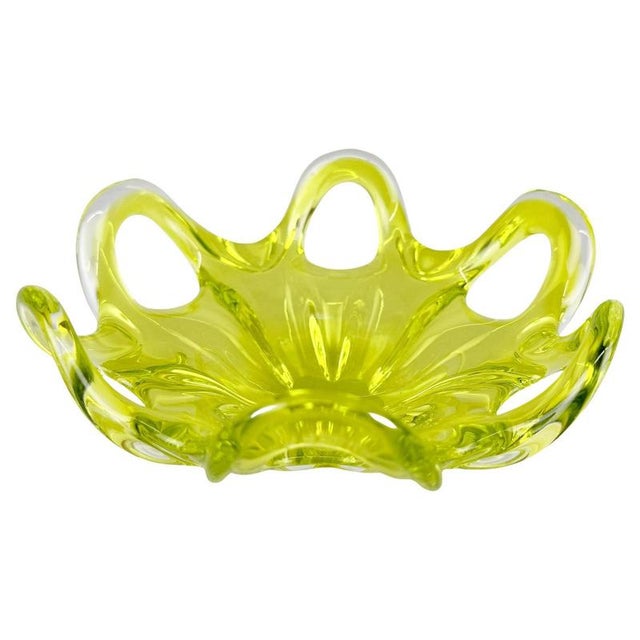 Small vintage glass bowl designed by Josef Hospodka in the 1960s and manufactured by Chribska glassworks in...