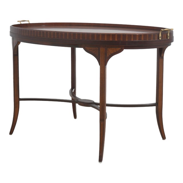Baker Historic Charleston Mahogany Tray Top Table For Sale
