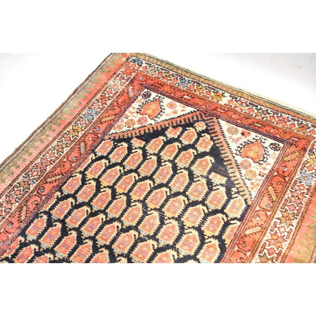 Antique Persian Malayer Olive, Moss Green, Charcoal & Tangerine Runner ...