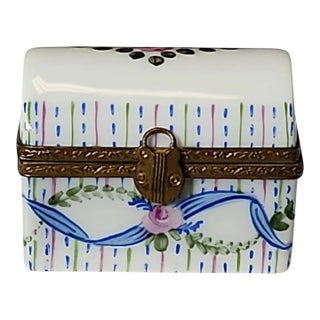 19th Century Limoges Gerard Ribierre Trunk Trinket Box For Sale