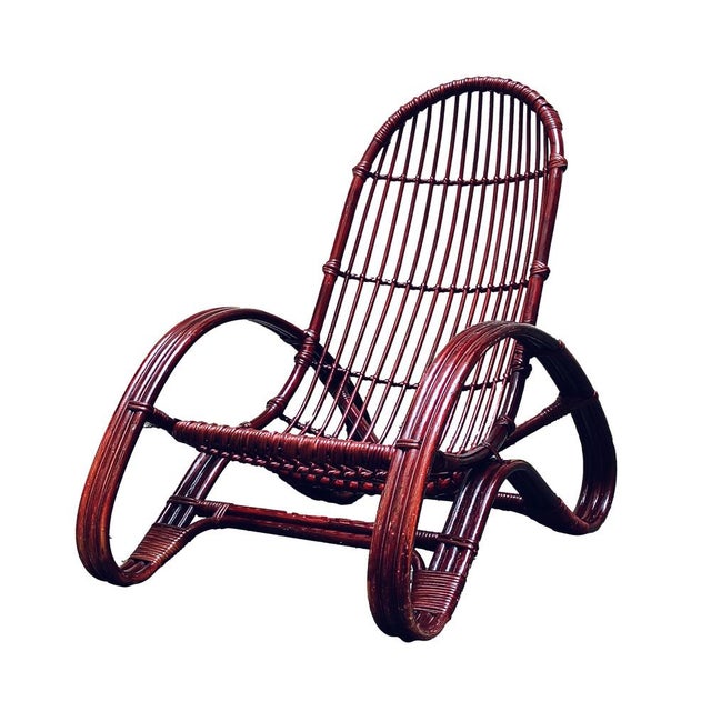 Vintage Chair in Bamboo and Rattan by Tito Agnoli, 1960 For Sale - Image 6 of 6