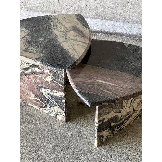 Vintage Cipollino Marble Coffee Tables, 1970s, Set of 2 For Sale - Image 9 of 10