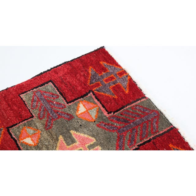 Mid 20th Century Mid 20th Century Anatolian Hand Knotted Rug With Bold Geometric Motifs – 3' 11'' X 6' 2'' For Sale - Image 5 of 12