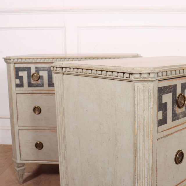 Swedish Pine 3-Drawer Commodes, Set of 2 For Sale - Image 12 of 14