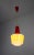 Plastic Mid-Century Red and Yellow Glass Pendant Lamp For Sale - Image 7 of 16