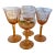 1920"s Art Deco Cognac Depression Glass. Beautifully Etched - Set of 4 For Sale