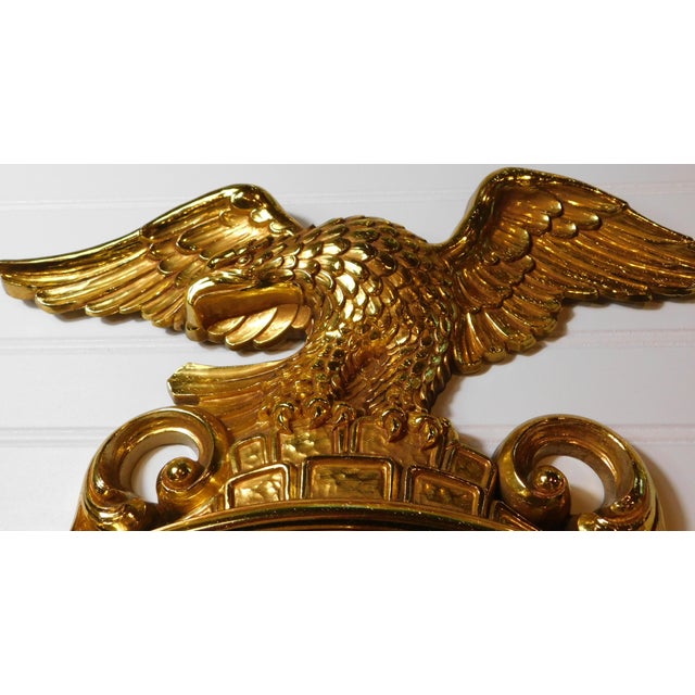 American Vintage Syroco 4010 Eagle Mirror Federal Style Convex Wall Mirror Excellent Condition Celebrate u.s. 250th Anniversary For Sale - Image 3 of 17