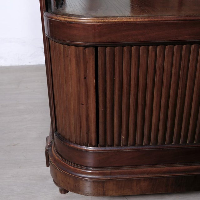 Louis XVI Art Nouveau Semi-Circular Mahogany Display Cabinet, Italy, 1890s For Sale - Image 13 of 18
