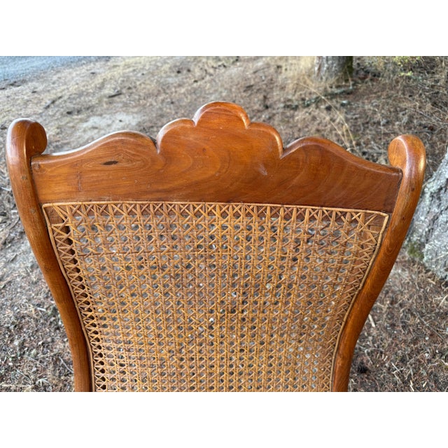Wood Late 19th Century Cane Back Tiger Maple Rocking Chair For Sale - Image 7 of 7