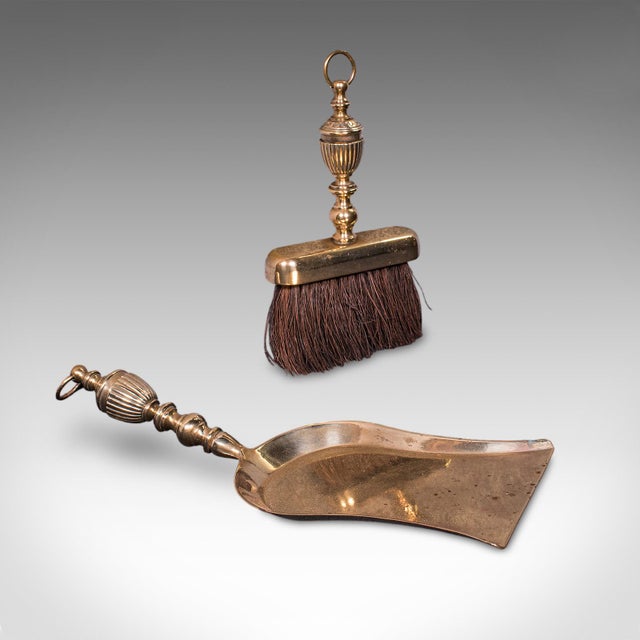 Traditional Antique Maid's Fireside Maintenance Set, English, Shovel, Brush, Regency, c.1820 For Sale - Image 3 of 9