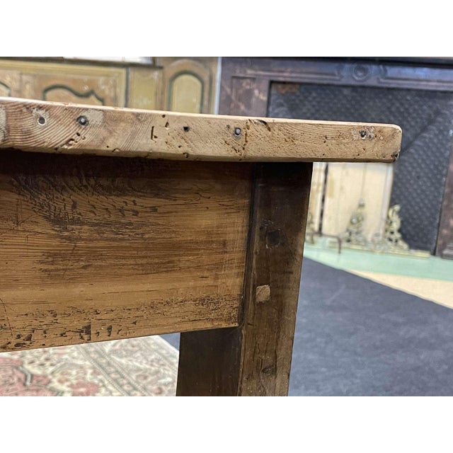 Rustic Antique Farmhouse Table in Fir and Chestnut, 1800s For Sale - Image 3 of 18