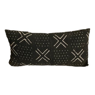 Contemporary Lumbar Pillow Made From Vintage Bogolan African Mud Cloth Mali For Sale