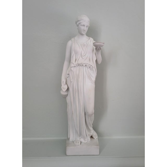 1960s Vintage Biscuit Porcelain Figurine of Hebe After Bertel Thorvaldsen, 1960s For Sale - Image 5 of 5