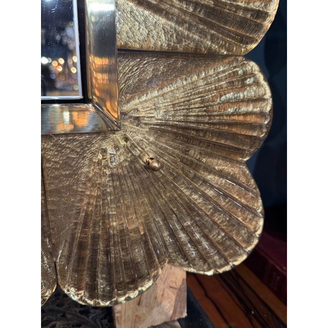 Pair of Murano Gold Shell Form Mirrors For Sale - Image 4 of 5