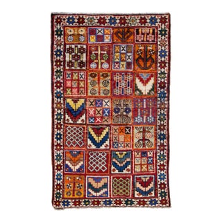 1960s Vintage Persian Heriz Handmade Multi-Color All-Over Wool Rug For Sale