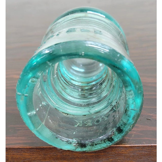 This is such a cool vintage light teal or aqua Brookfield New York insulator. Dimensions: - 2.25 wide - 2.25 deep - 3.75 tall