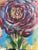 1970s 1970s Small Sunburst Framed Dark Abstract Floral Painting For Sale - Image 5 of 5