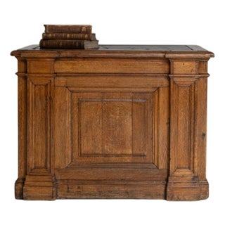 1870s French Neoclassical Oak Desk With Oilcloth Top For Sale