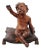 French 1780s Baroque Style Walnut Sculpture of Putto Sitting on a Pillow For Sale