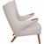 Hans Wegner Papa Bear chair, model AP19, fully upholstered in grey Hallingdal fabric, and with legs and armrests of teak....