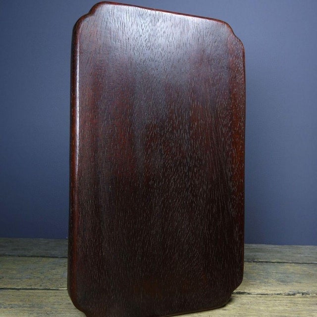 Vintage Rosewood Tea Tray - Carved Woven & Bamboo Motif For Sale - Image 9 of 9