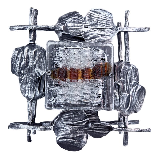 Brutalist Wall Lamp by Albano Poli for Poliarte, 1960s For Sale