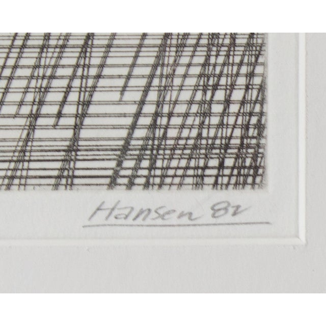 1982 “Fisherman in a Rainstorm” Abstract Etching by Art Hansen For Sale - Image 4 of 8