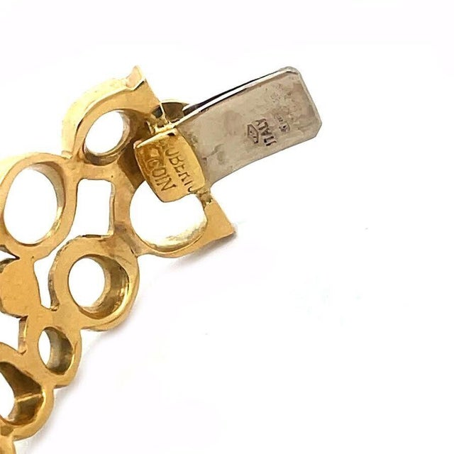 Gold Roberto Coin Diamond Amethyst Bracelet 18k Yellow Gold Cutout Design For Sale - Image 8 of 9