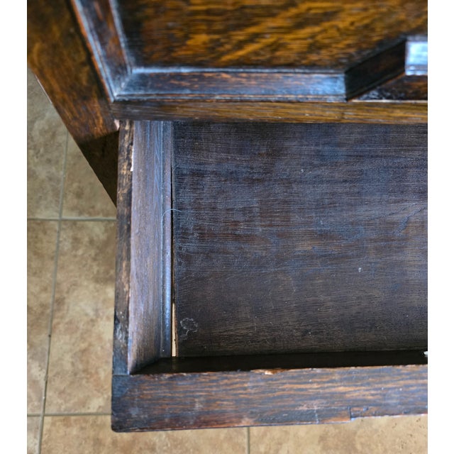 Antique English Jacobean Oak Dresser With Mirror, 1700s For Sale - Image 10 of 16