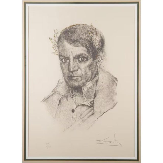 Salvador Dalí 1970s Salvador Dalí – Picasso Portrait (Limited Edition Print) For Sale - Image 4 of 4