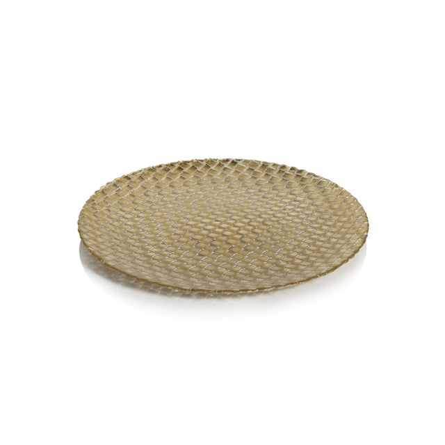 2020s Nova Braided Gold Glass Plates, Set of 6, 13" For Sale - Image 5 of 5