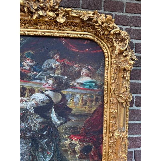 1960s Italian Artisan Rococo Gold Beech Textile Art For Sale - Image 14 of 15