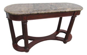Vintage Henkel Harris Console Table Marble Rare Empire Mahogany