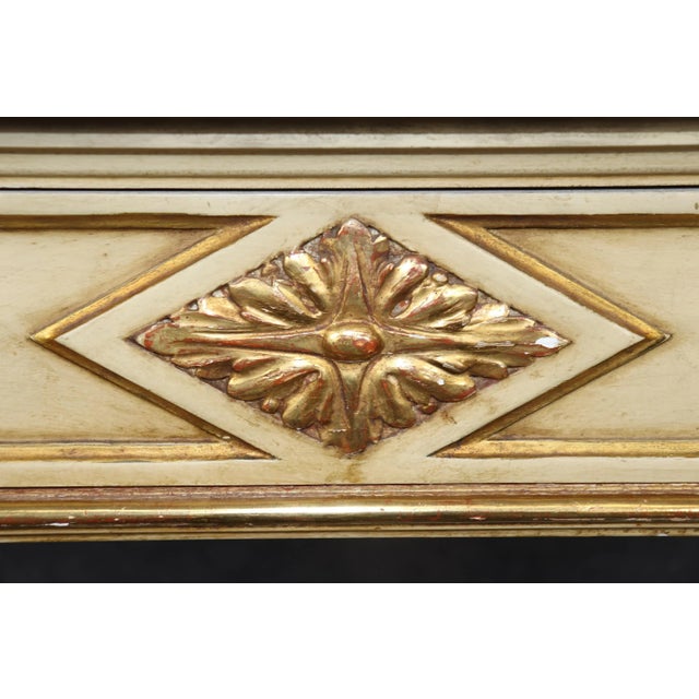 Fine French Empire Creme and Gilded Figural Marble Top Console Sofa Table For Sale - Image 10 of 12